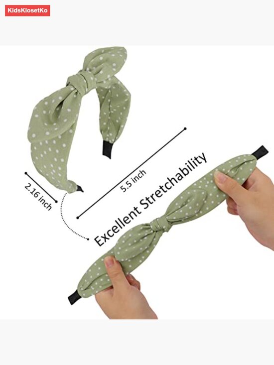Polka Dot Knotted Bow Headbands Adjustable Non-Slip Hair Accessories